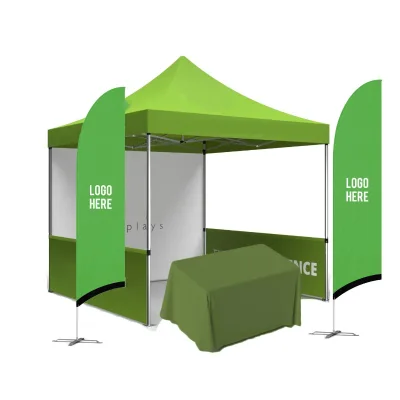 Custom 10x10 Aluminum Frame Waterproof Portable Advertising Canopy Tent Digital Printing for Trade Show Commercial Use Brand