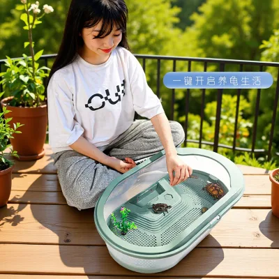 Turtle tank for home use, special basin for Brazilian turtles, breeding box with cover, turtle breeding box, aquarium