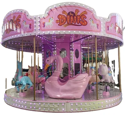 Go Round for T16 Seats Cute Pink Animal Pattern Heme Park Commercial Kids Recreation Ride Equipment