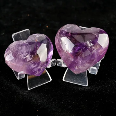 Hot Sale Natural High Quality Handcrafted Quartz Heart Craft Amethyst Heart Crystal for Decoration and Meditation