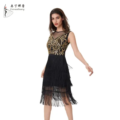 Sexy Sequin Dresses Women Lady Elegant Party Evening Fringe Dress