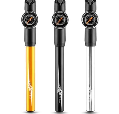 Bicycle Pumps High Pressure Hand Pump With Gauge Ball Needle Tire Inflator Air Bike