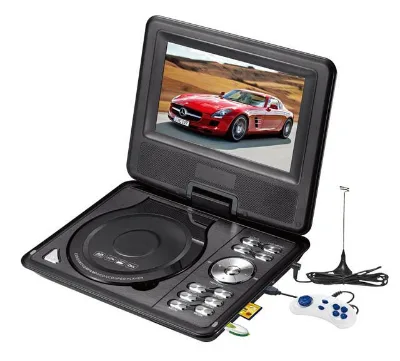 Black 10" Home DVD Players With One Hour Battery for Game TV