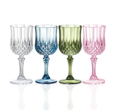 8OZ Reusable Stemless PS Plastic Transparency for Flutes High Quality Wedding Party Wine Glasses