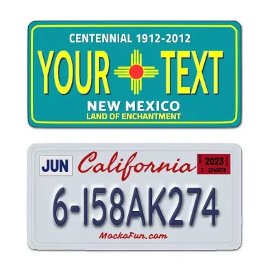 License Number Plateuk European Illuminated Blank Aluminum Motorcycle Car Number License Plate Reflective Film Car Plate