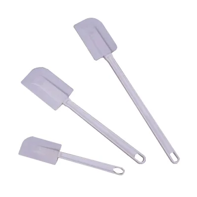 Home Cooking Set Resistant Non-Stick Flexible Scrapers Baking Rubber Spatula High Heat White Queenwins