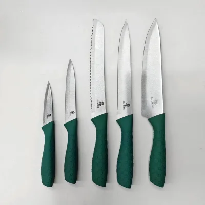 5-piece Stainless Steel Modern Chef Kitchen Knife Set Ergonomic Design Handle for Home Kitchen
