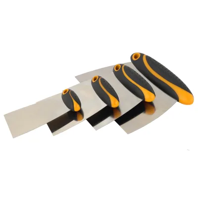 4PC Stainless Steel Scraper Set Putty Knife Hand Spatula Scraper for Drywall Painting Soft Handle Scraper