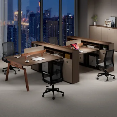 Modern Design Quality Standard Size Double Side Office Furniture Table 2 Person Staff Workstation Office Work Desk