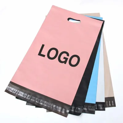 Custom Logo Poly Mailer with Handle Printed Boutique Shipping Bags Small MOQ Customization for Shopify E-commerce Brand Factory