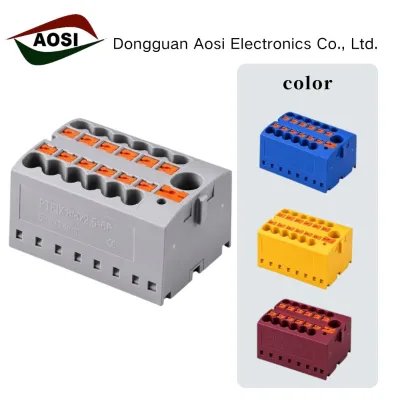 PTFIX 6/12 Direct Plug Terminal Block, 1 in Multiple Out DIN Rail Wire Splitter Power Distribution Connector