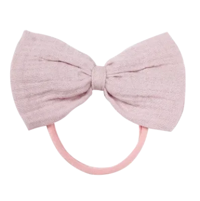 Wholesale Soft Elastic Cute Style Four Seasons Fabric Solid Color Baby Bow Headbands & Hair Ties for Infants and Toddlers