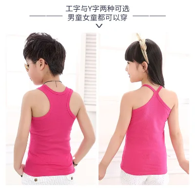 Kids Cotton tank Top Girls Halter Top Summer Children's Undergarments Boys Solid Color Sleepwear 100% Cotton Baby Pajamas