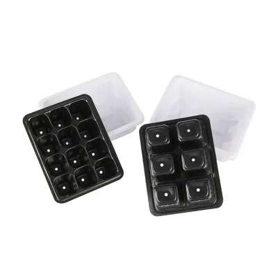 6/12 Cells Plastic Nursery Pots Cultivation Pots Plant Seed Tray Germination Starter Box with Cover