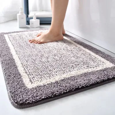 Factory Wholesale Luxury Microfiber Cashmere-like Water-Absorbent Non-Slip Stain-Resistant Floor Mat for Bathroom Entrance