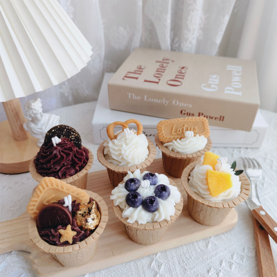 Cupcake Scented Candle Simulation Bedroom Decoration Birthday Gift Handmade Cake Candles