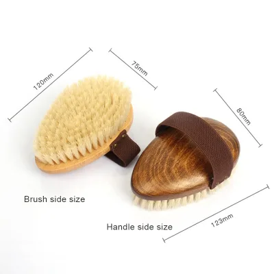 Soft Bristle Walnut Wood Vintage Custom logo Wooden Dry Body Cleansing Brush