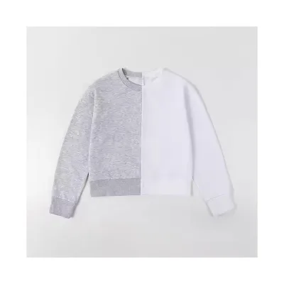 New Design Kids Cotton Hoodies Custom Color Block Children Girl Crew Neck Hoodies Sweatshirts