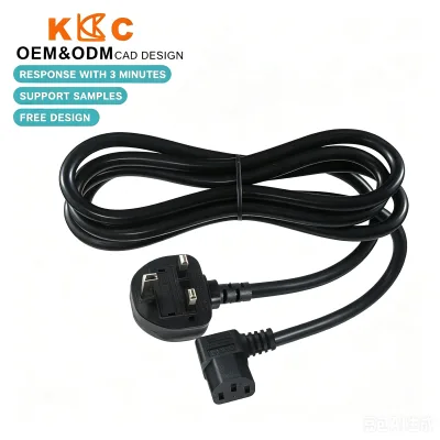 UK 3 Pin to Right Angle C13 Power Cord 5A 250V BS1363 L Shape Kettle Lead for PC Monitor Printer Server 1M 2M 3M 5M