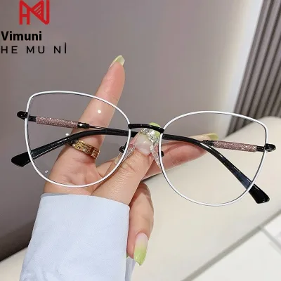 7140/New Fashion European American Cat's Eye Glasses Frame Red Riding Book Explosion Plain-Made Anti-Blue Light Eyeglasses