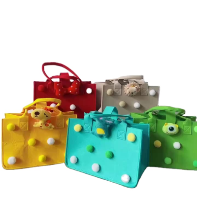 Cartoon Candy Style Gift for Children Felt Tote Cartoon Accessories Can Be Freely Assembled Switch Support Customization