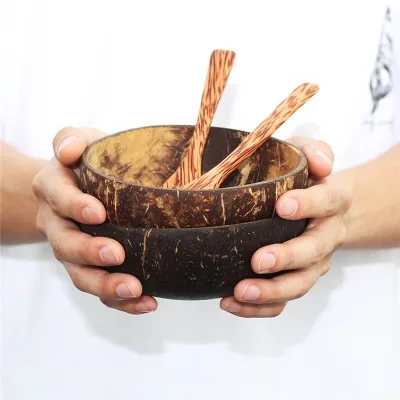 Coconut Bowls Different Sizes Half Shells Tinplate Scented Candle Cup Handmade Eco Friendly Smoothie Bowl 12Cm
