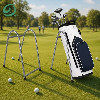 OEM Custom Style Single Golf Bag Stand Rack Driving Range Rust-Proof Steel Tube Frame Scratch-Resistant Golf Bag Display Holder