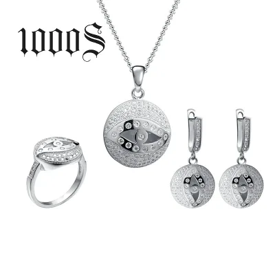 925 Sterling Silver&gold Plated Women Wedding Jewelry Set