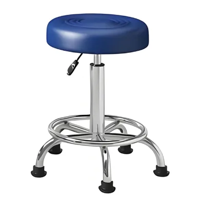 High Quality Black Metal Durable Adjustable Medical Rolling Swivel Stool for Hospital Gym and Hotel