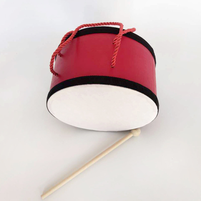 Portable 8-inch Double-Sided Wooden Indian Drum Set Small Orff Percussion Instrument for Dance Performance Rehearsal Silicone
