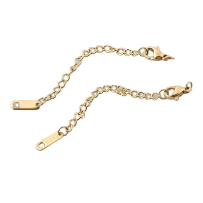 Gold Plated Titanium Steel Lobster Buckle Extension Chain, Stainless Steel Chain