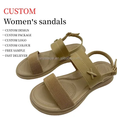 2024 Summer Platform Sandals New European and American Fashion Versatile Slope Heel Open Toe Light Weight Lace-Up Closure