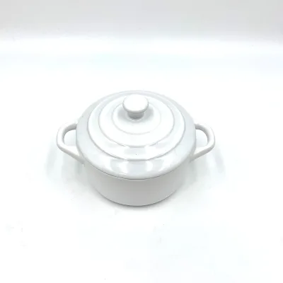 15OZ Multifunction Stoneware Casserole Hot Pot Mini Ceramic Casserole With Lid