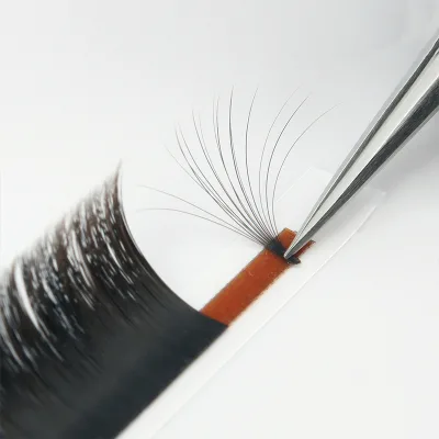 Hollyren Loose Volume Eyelash Extension Silk Russian  J B C D Curl Easy Fan Eyelash Individual Mega Easy Make Fan Lashes
