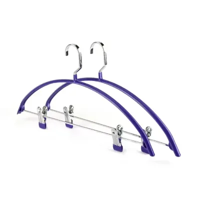 2020 New Manufacturer Space Saving Metal Vinyl Coating Hanger with Clips