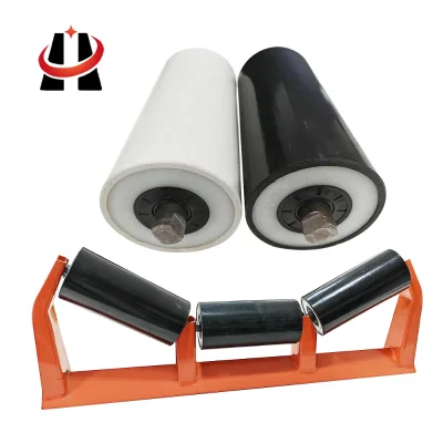 Nylon Shell Conveyor Roller Quiet Low Noise Farm Warehouse Machinery Shop Construction Wharf Port Bulk Material Belt Idler