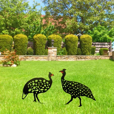 Animal Farm Art Statue Chicken Bunny Peacock Squirrel Hen Backyard Lawn Garden Modern Easter Iron Outdoor Decor Gift Ornament