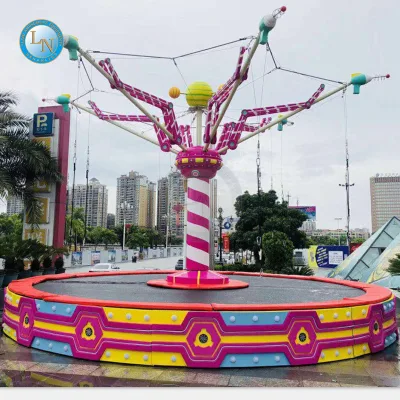 Colorful Purple Yellow Jumping Amusement Ride with Trampoline Base Factory Direct