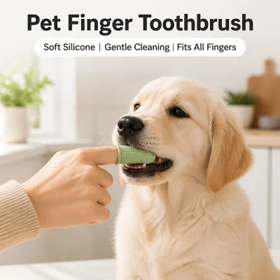 Silicone Pet Finger Toothbrush Soft Gentle Dental Cleaning Brush Dog Cat Teeth Cleaner Finger Toothbrush for Dogs Cats