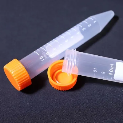 Sterile Medical PP Plastic Laboratory Centrifuge Tubes Clear Graduated Conical Flat Bottom with Screw Cap