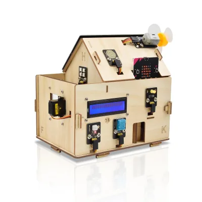 Smart Home Starter Kit Automation Wooden House DIY Project Kids Program Solar Energy Panel Starter Kit for MicroBit