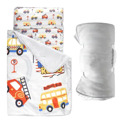 Wholesale 3D Digital Printing Kids Nap Mat Quilted Solid Pattern Sleep Bag with Pillow Baby Bedding