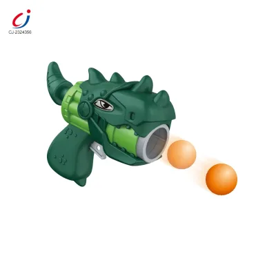Chengji 2026 Outdoor New Air Pressure Pump Shooting Game Dinosaur Shape Plastic Toy Ping Pong Ball Gun