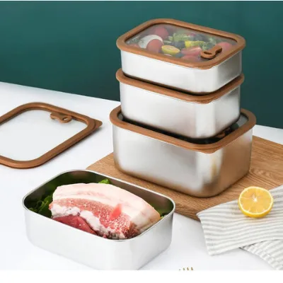 New design Kitchen Food Storage Reusable high quality lunch box stainless steel lunch box with glass lid