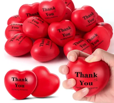 Appreciation Heart Shaped Foam Balls Motivational Stress Balls Relief Gifts for Kids Adults Nurse Wedding School Party