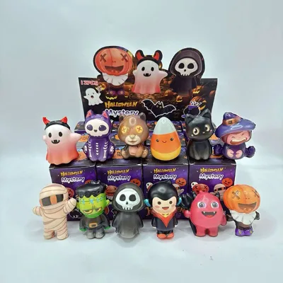 New Small Halloween PU Slow Rebound Squishy Toy Witch Pumpkin Ghost Funny Toy for Kids Adults