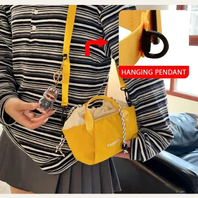 Lady Summer Casual Lightweight Crossbody Bag 2025 New Trendy Versatile Canvas Small Mini Artistic Phone Bag Urban Draw Belt