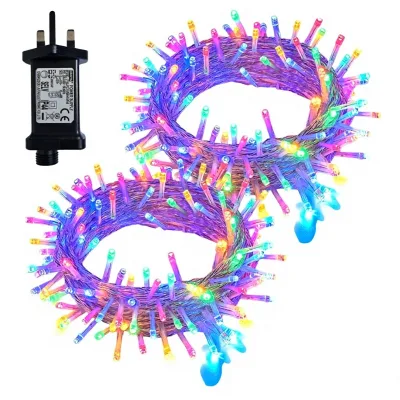 Warm White Star LED Christmas Light String UK 220V Plug-in Holiday Decoration for Living Room Apartment Window Party Modern