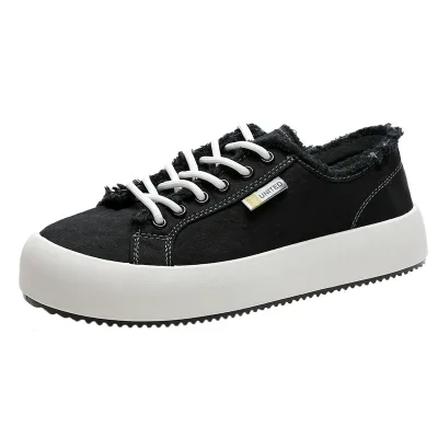 Spring Lace up College Students Thick Sole New Men's Shoes Trendy Shoes Student Casual Cloth Men's Board Shoes
