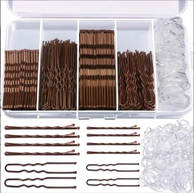 300pcs Lady Bobby Pins 4-Color Curly Wavy Hair Clips for Hairstyle Styling Wedding Party Decorations Accessories